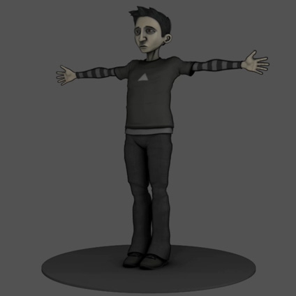 Boy body 3D half