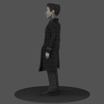 Boy wireframe and rig 1
