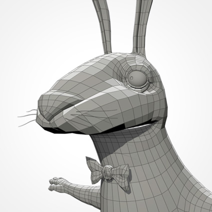 Partyhase head/half wireframe